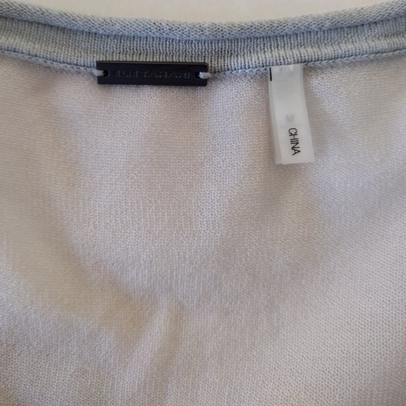 Elie Tahari Sage Gray Cotton and Silk Blend Light Cardigan Sweater - Picture 11 of 12